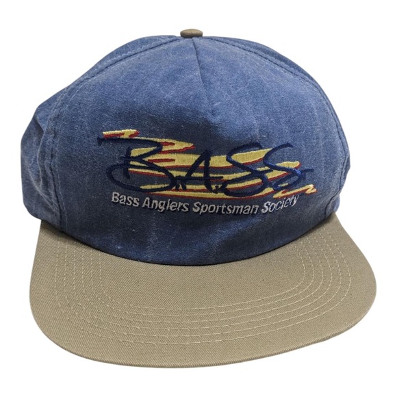 B.A.S.S. Bass Anglers Sportsman Society Fishing Fish Snapback‎ Trucker Hat Cap - Picture 1 of 5